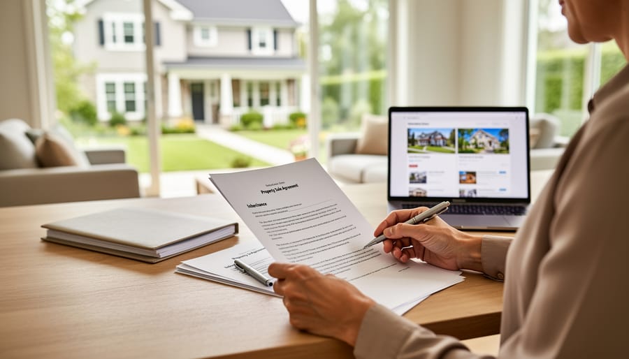 Person reviewing inherited estate documents in a home kitchen.